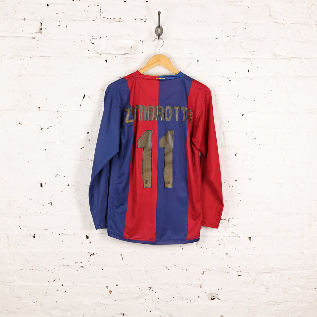 Barcelona 2006 Nike Zambrotta Nike Long Sleeve Football Shirt - Red/Blue - M