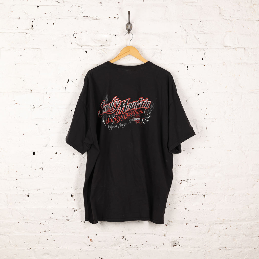Harley Davidson Smoky Mountain Dealership Pocket T Shirt - Black - XXXL