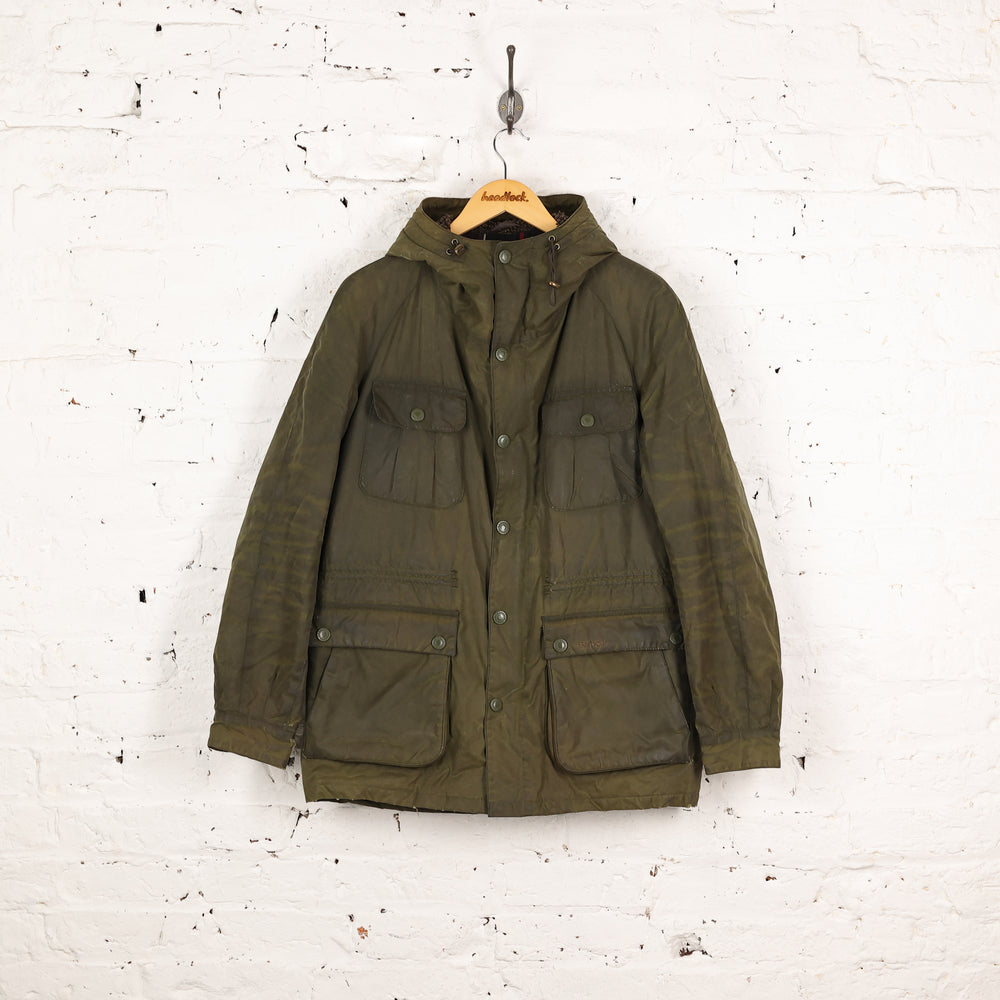 Barbour Brindle Parka Wax Jacket Coat - Green - M