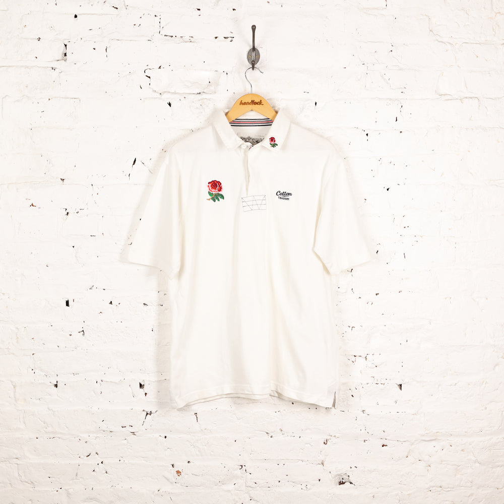 Cotton Traders England Rugby Polo Shirt - White - L