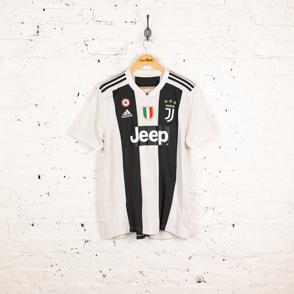 Adidas Juventus 2018 Ronaldo Home Football Shirt - Black/White - L