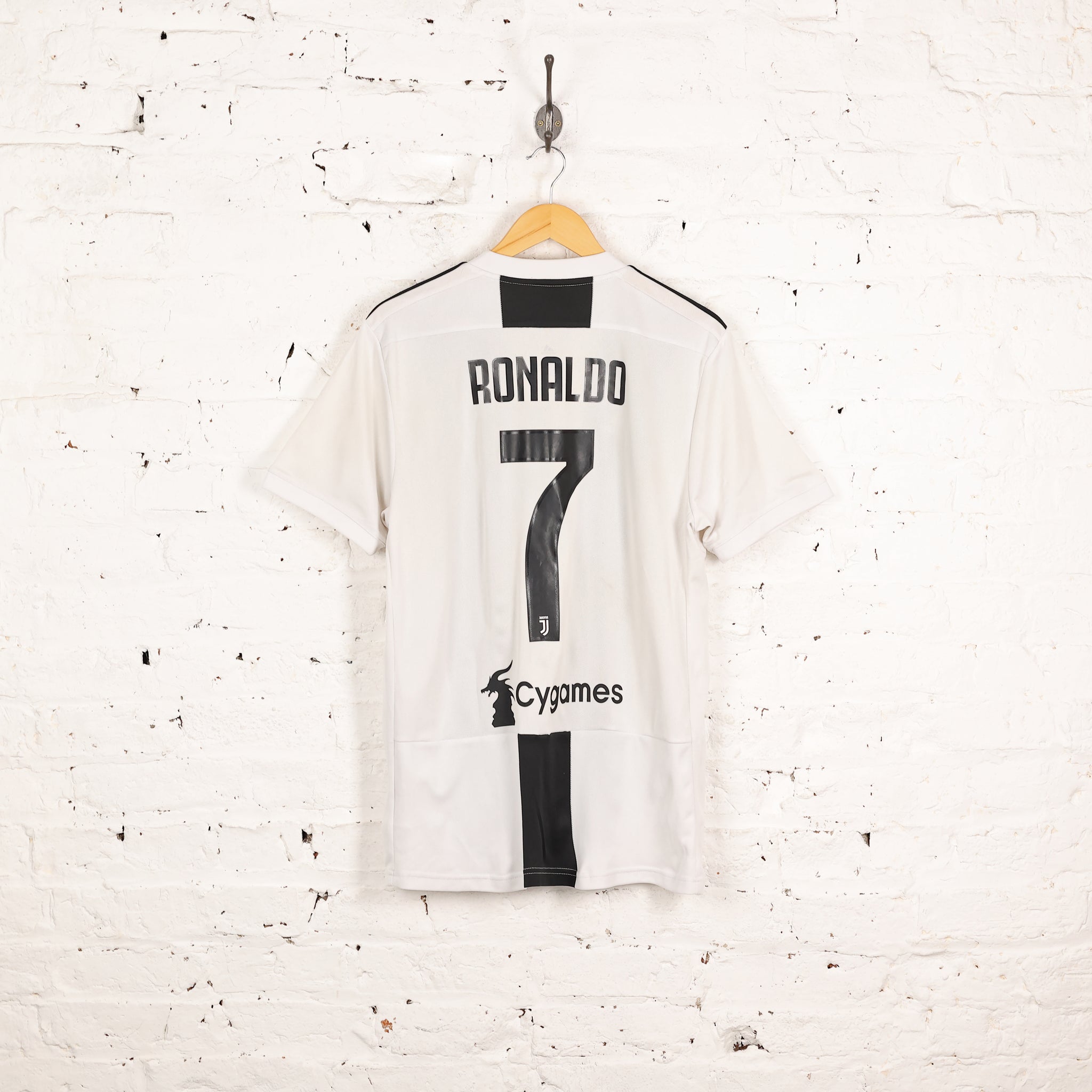 Adidas Juventus 2018 Ronaldo Home Football Shirt Black/White L