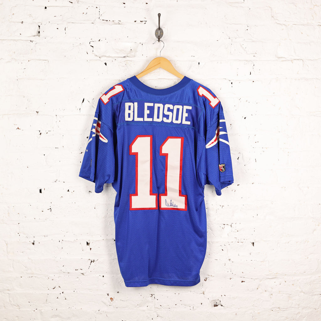 Wilson New England Patriots Bledsoe Signed NFL Jersey - Blue - XXL