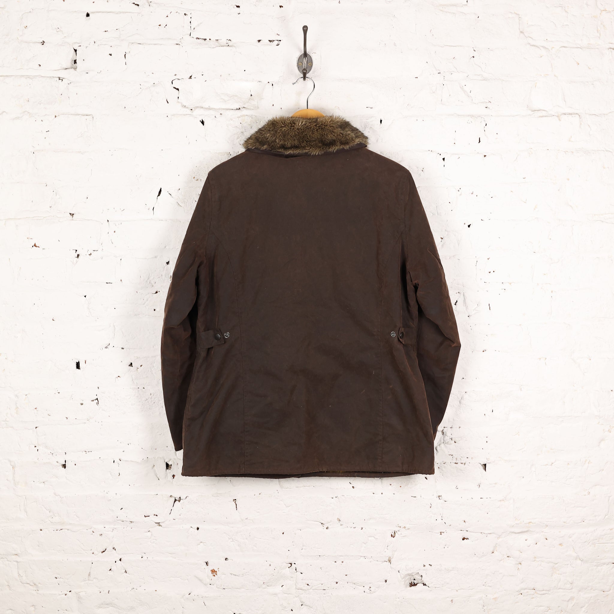 Women's Barbour Fur Trim Utility Wax Jacket - Brown