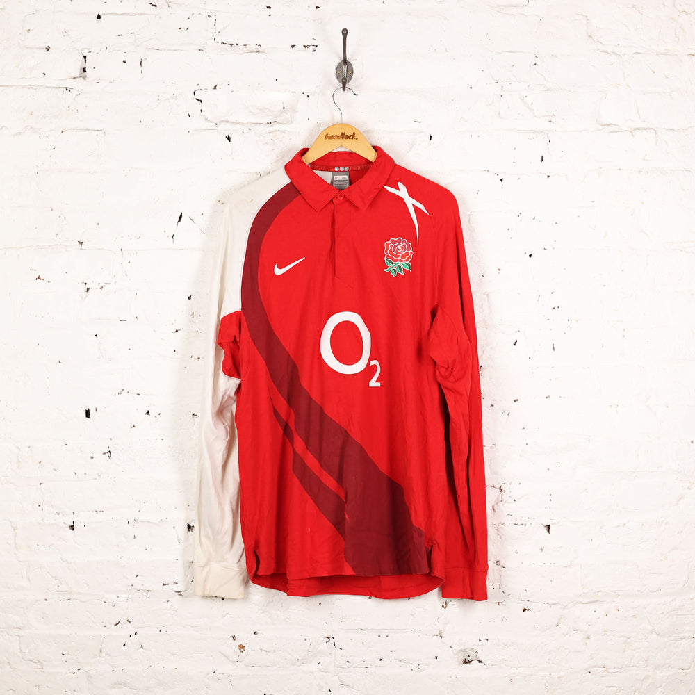 Nike England 2007 Long Sleeve Rugby Shirt - Red - XXXL
