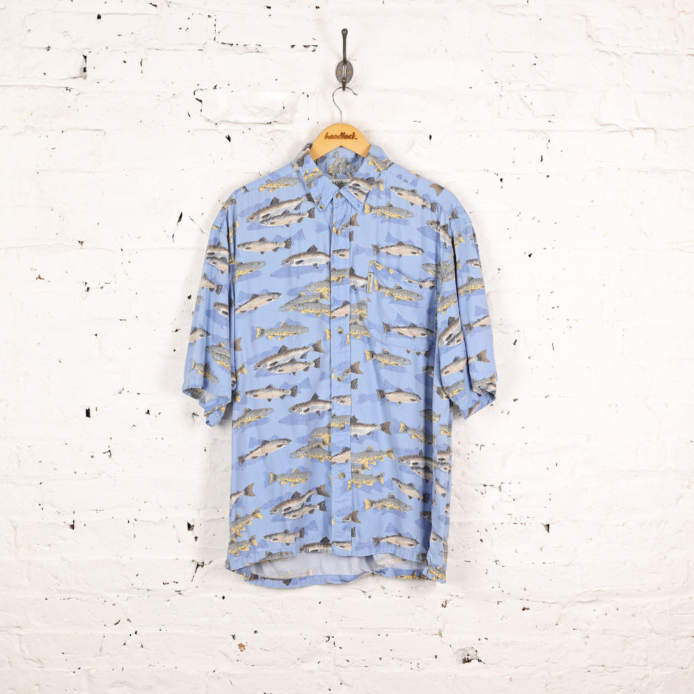 Columbia Fish Pattern Shirt - Blue - L