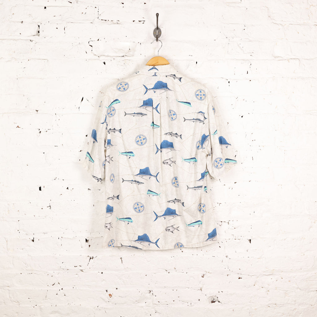 Columbia Fish Pattern Shirt - White - M
