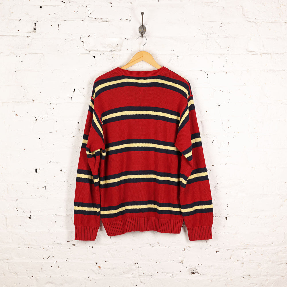 Tommy Hilfiger Striped Knit Jumper - Red - XL
