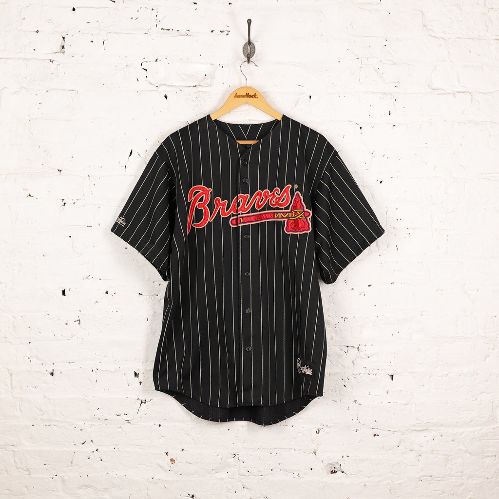 Atlanta Braves: 1990's Red Pinstripe Majestic Jersey (XL