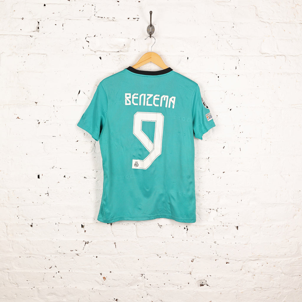 Real Madrid 2021 Benzema Champions League Football Shirt - Green - S