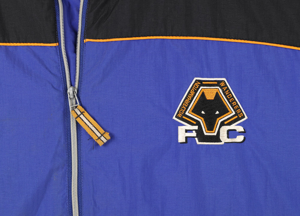 Puma Wolverhampton Wanderers 90s Quilted Puffer Jacket Coat - Blue - L