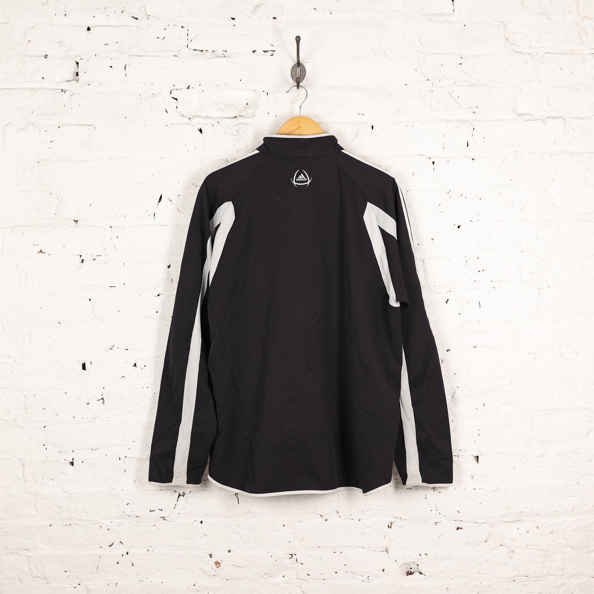 Adidas Newcastle United 1/4 Zip Tracksuit Top Jacket - Black - XL
