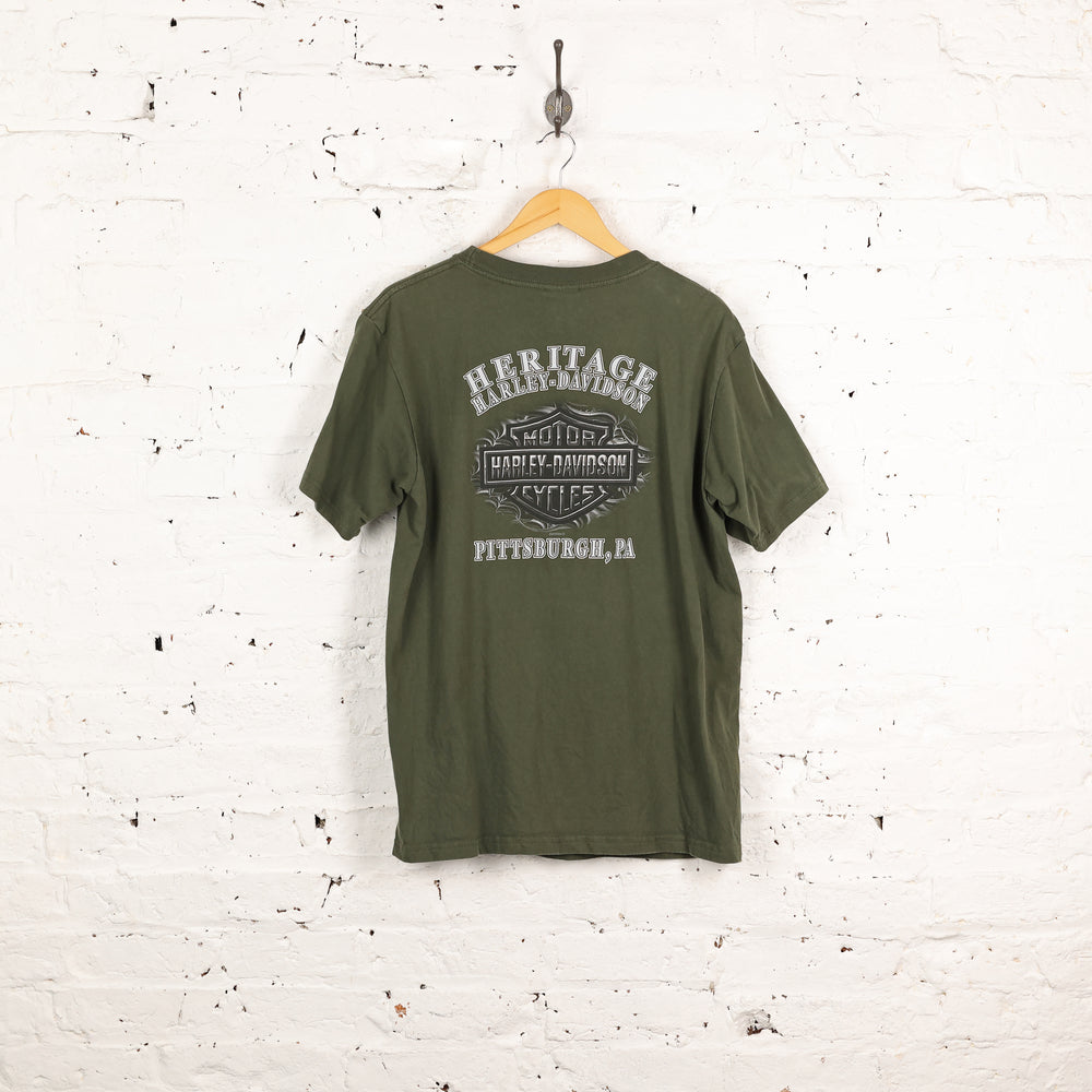 Harley Davidson Milwaukee Steel T Shirt - Green - L
