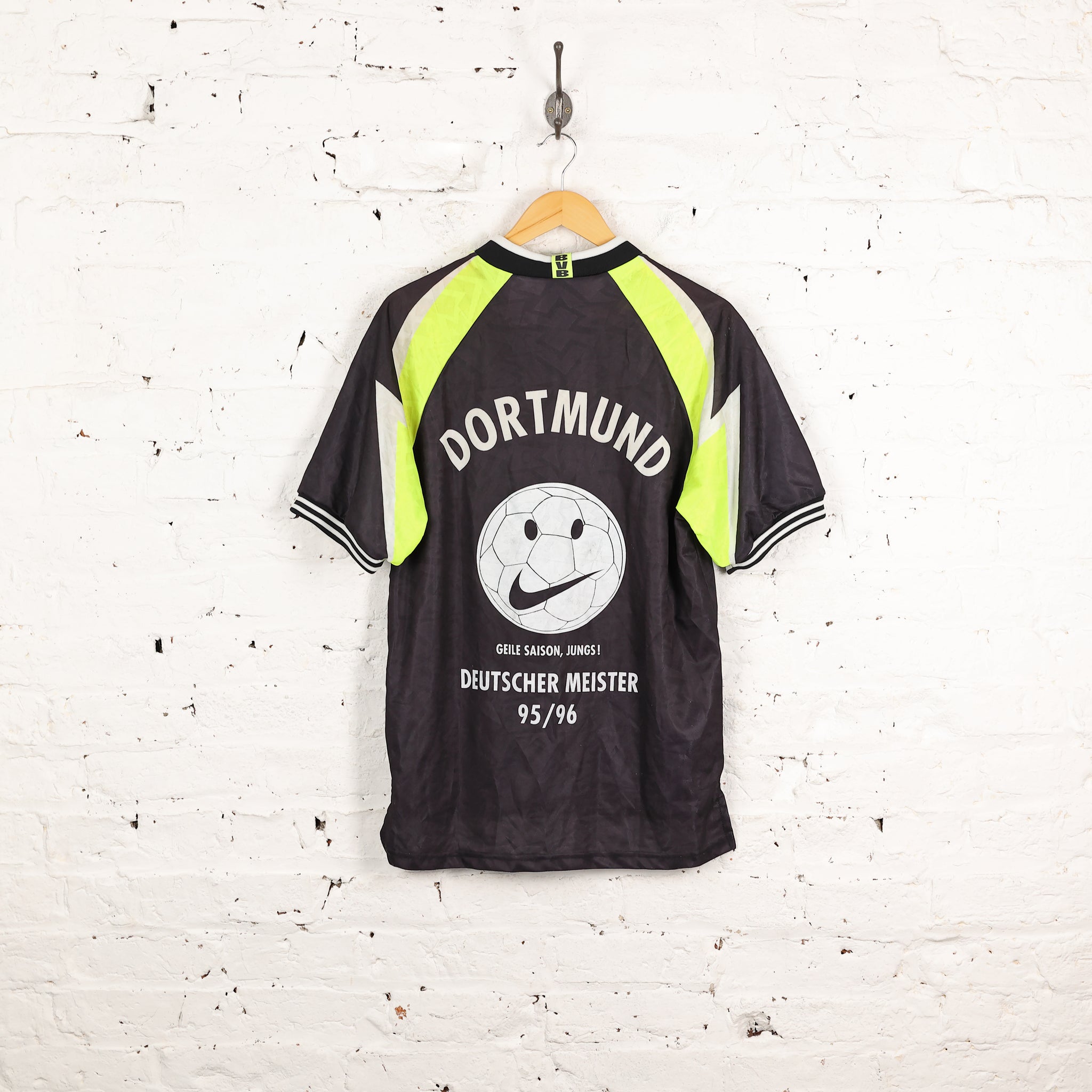 Borussia Dortmund 1995 Nike Away Football Shirt - Black - M – Headlock