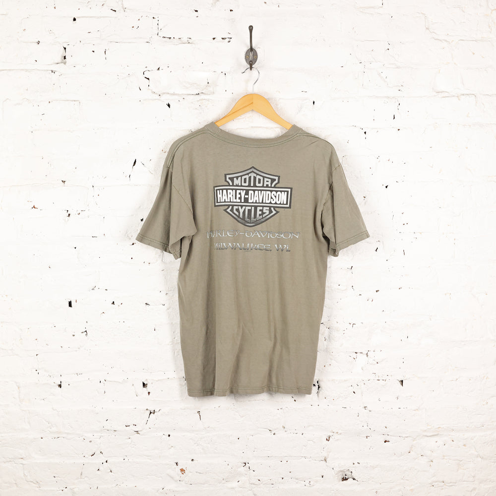 Harley Davidson Milwaukee Dealership T Shirt - Green - L