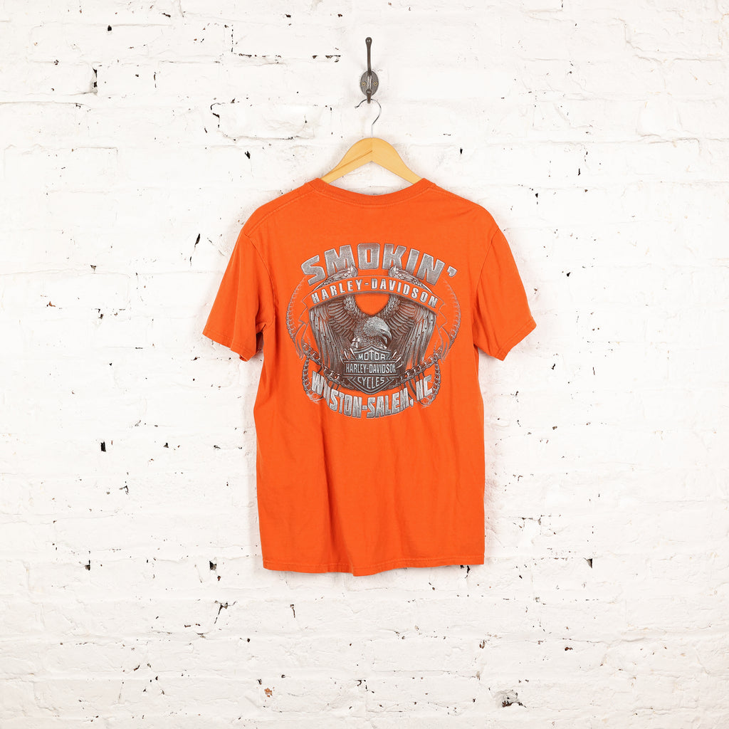 Harley Davidson Winston Salem Dealership T Shirt - Orange - M