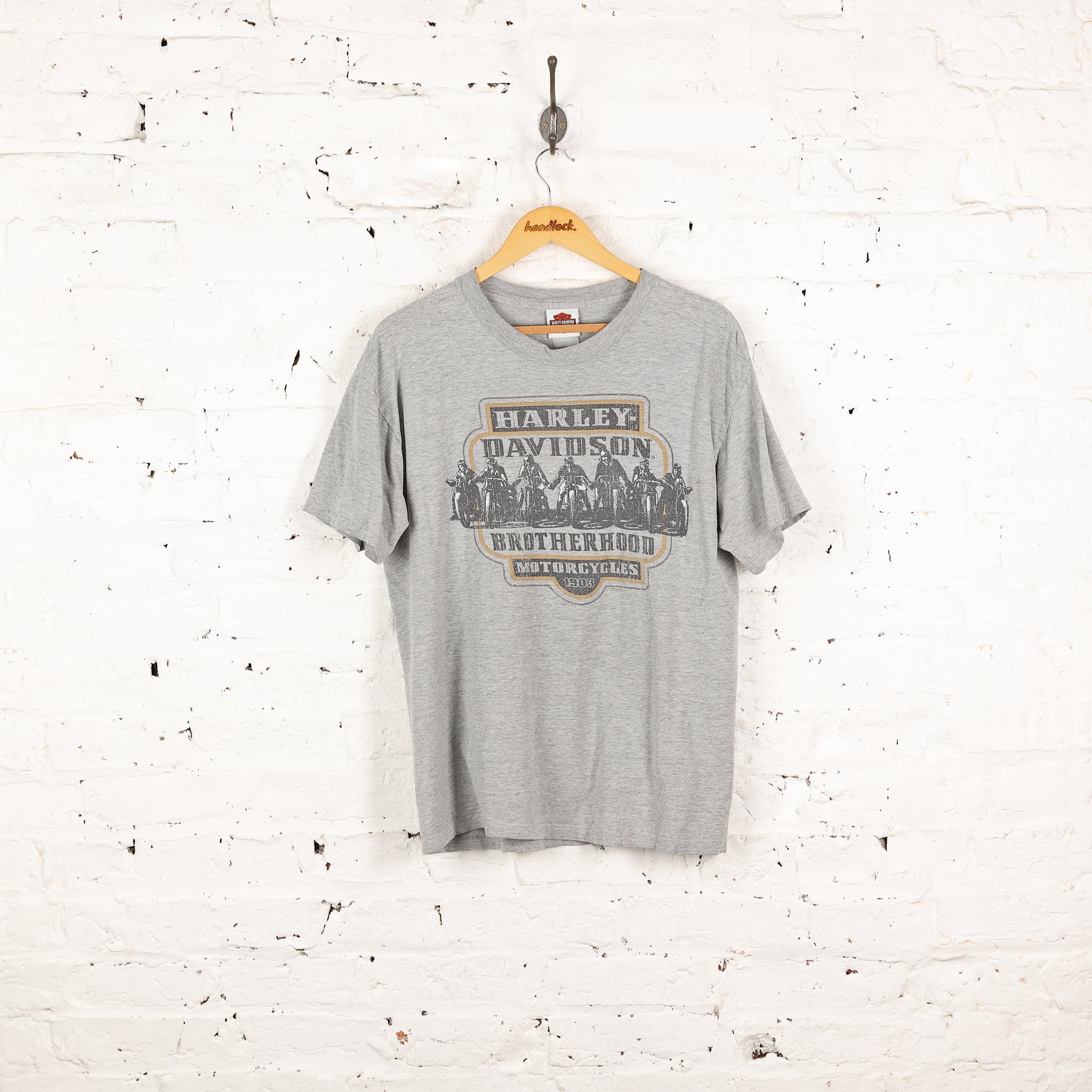 Harley Davidson Texoma Brotherhood Dealership T Shirt - Grey - M – Headlock, image size:2048x2048