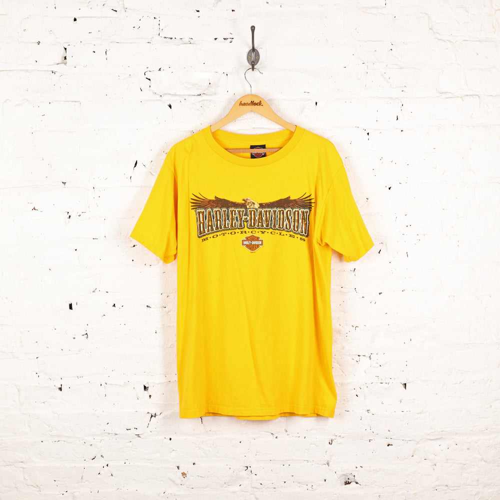Brians Harley Davidson Dealership T Shirt - Yellow - L