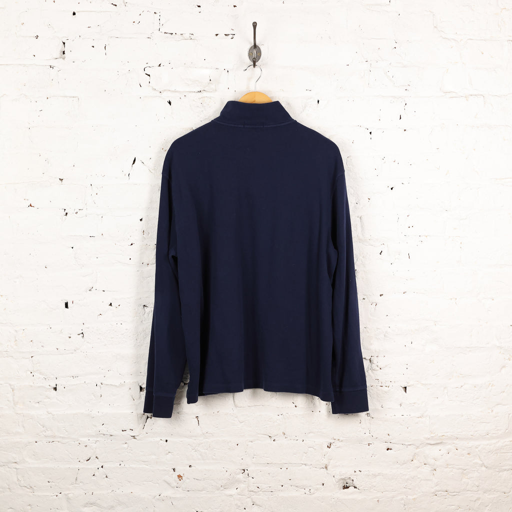 Ralph Lauren Estate Rib 1/4 Zip Sweatshirt - Blue - XL