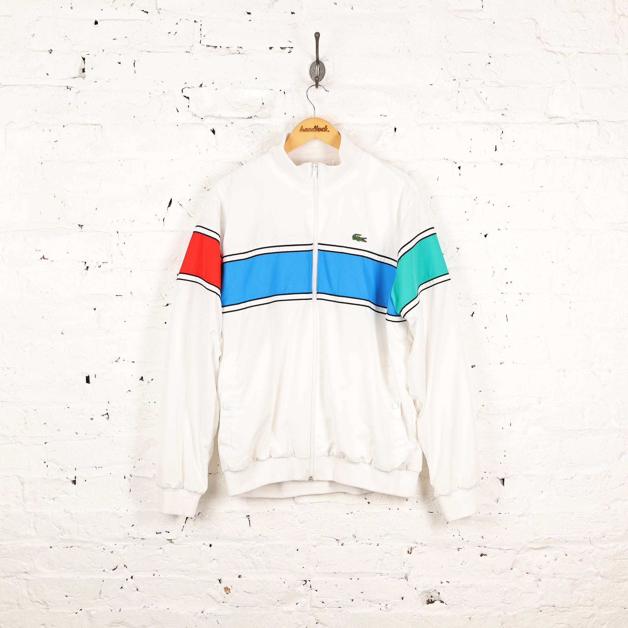 Lacoste Sport 90s Shell Tracksuit Top Jacket White L – Headlock