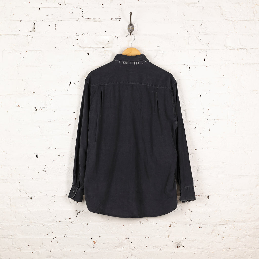 Burberry Button Down Corduroy Shirt - Black - L