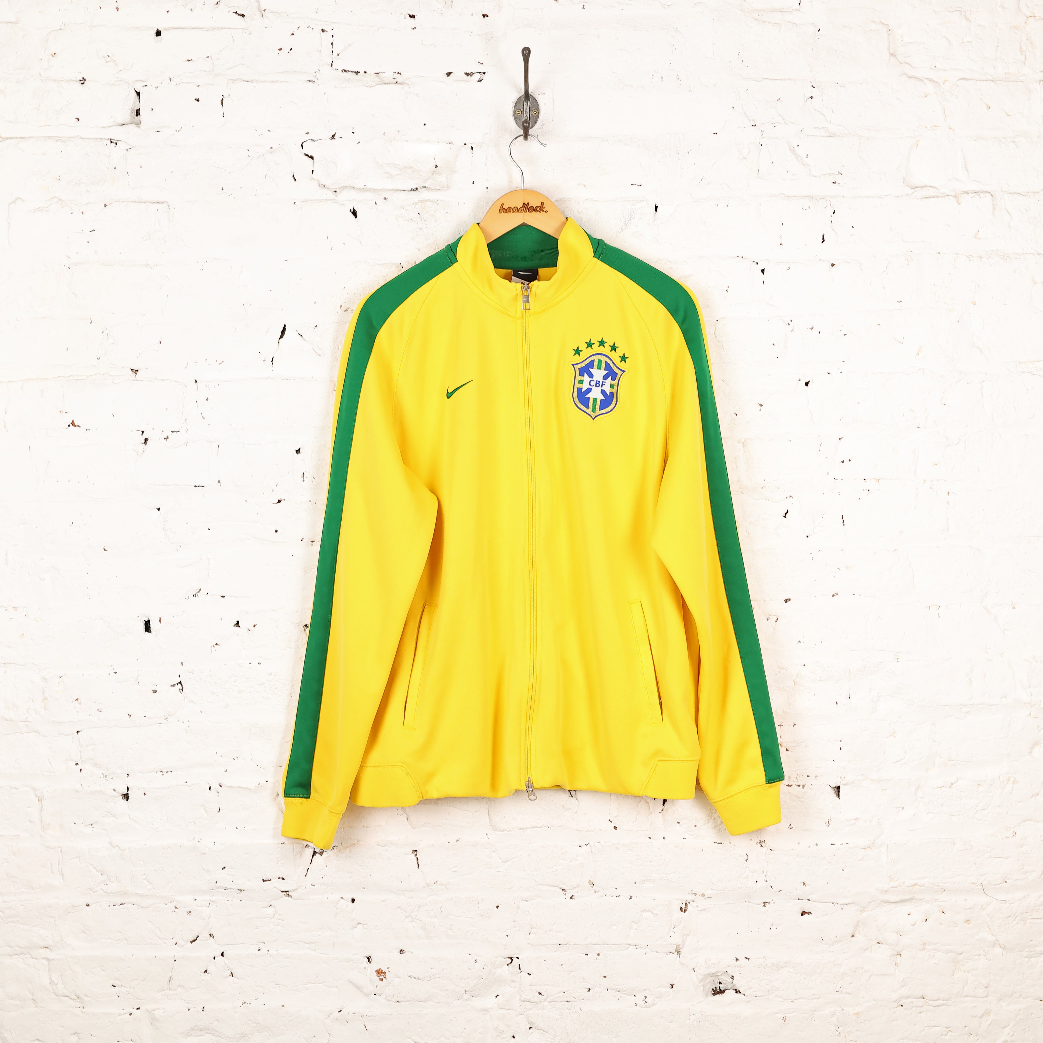 Brazil Nike Football Tracksuit Top Jacket - Yellow - XL – Headlock