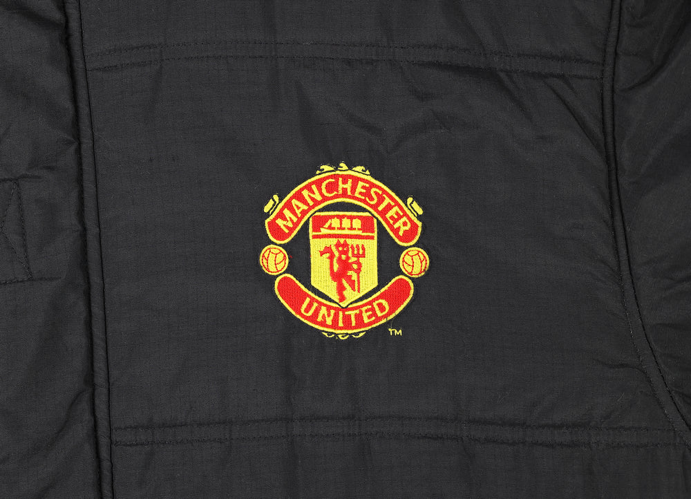 Manchester United 1998 Umbro Puffer Jacket Coat - Black - L