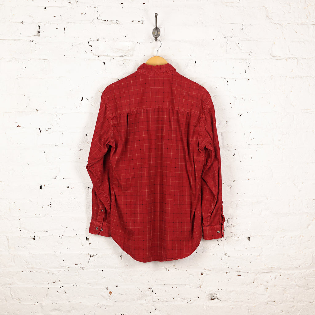Corduroy Checked Shirt - Red - M