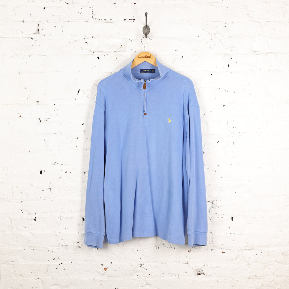 Ralph Lauren 1/4 Zip Sweatshirt - Blue - XXL