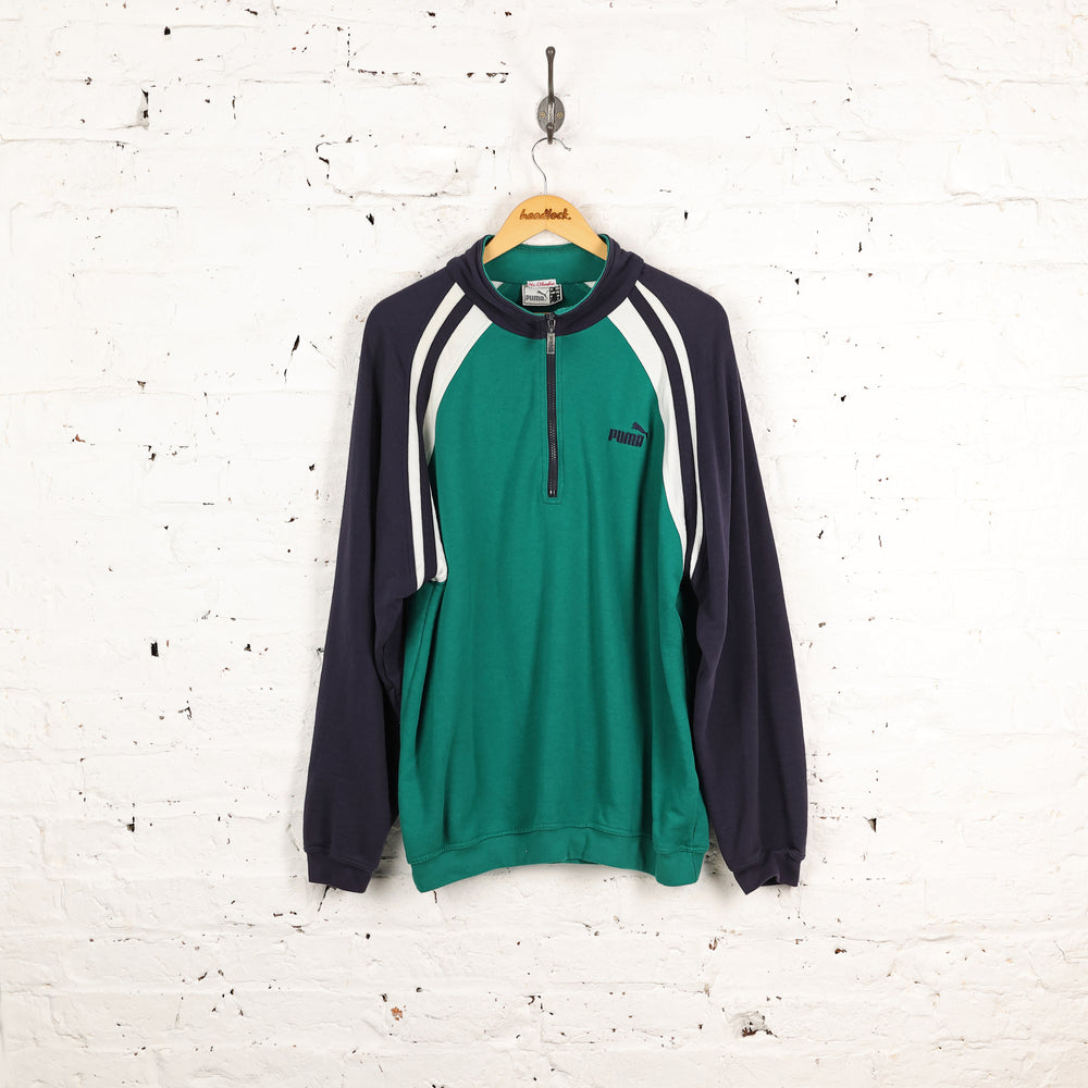 Puma 90s 1/4 Zip Sweatshirt - Green - XXL