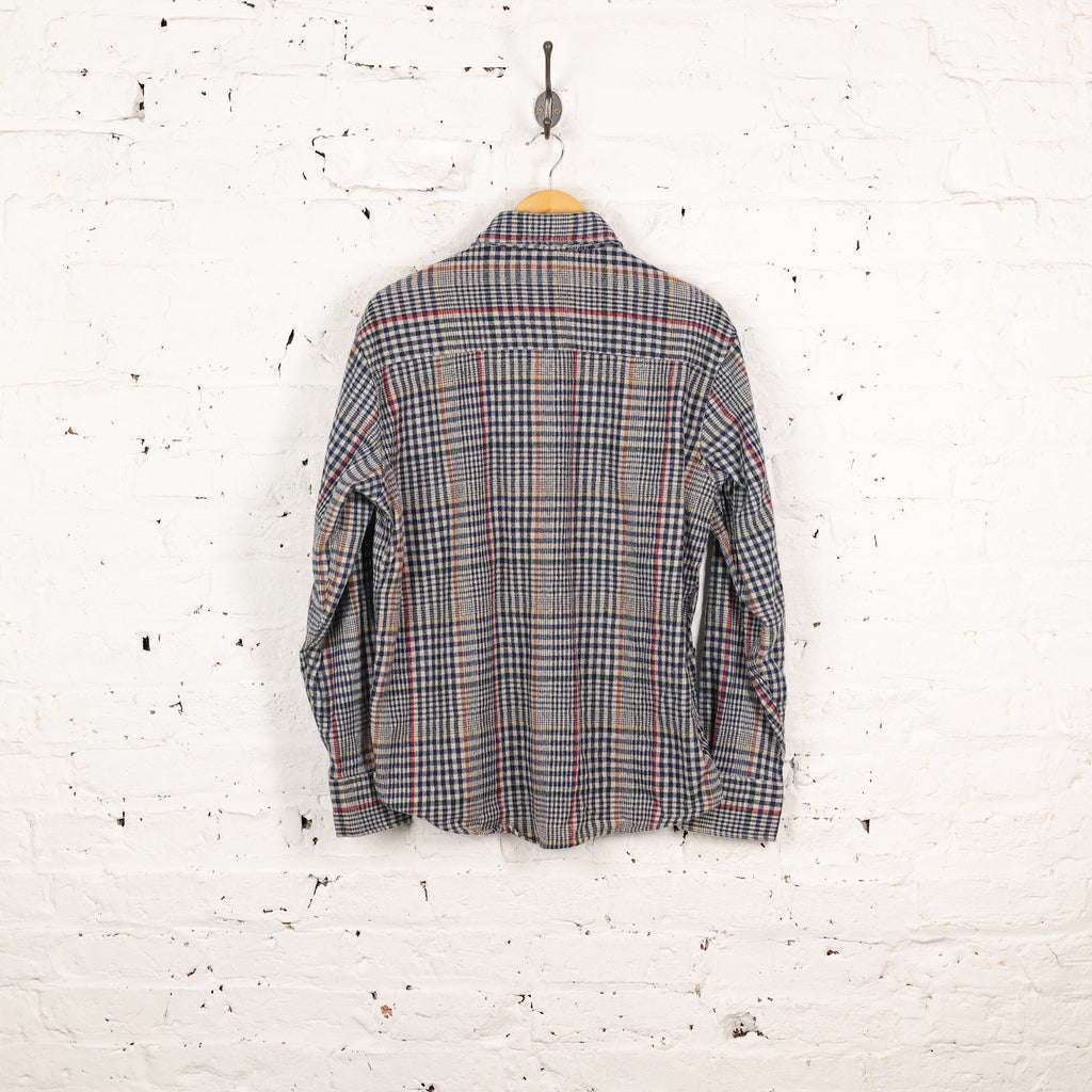 Wool Plaid Check Shirt - Beige - L