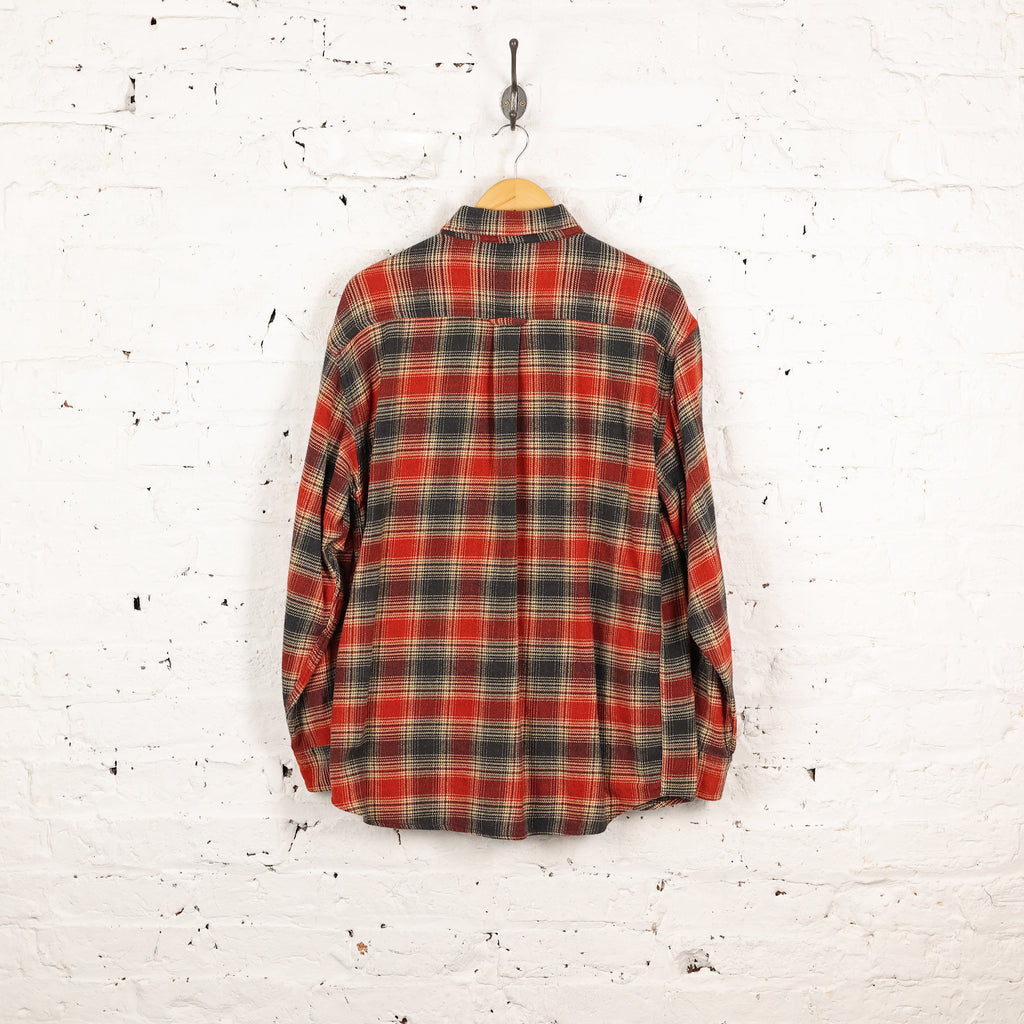 Plaid Check Flannel Shirt - Red - XL