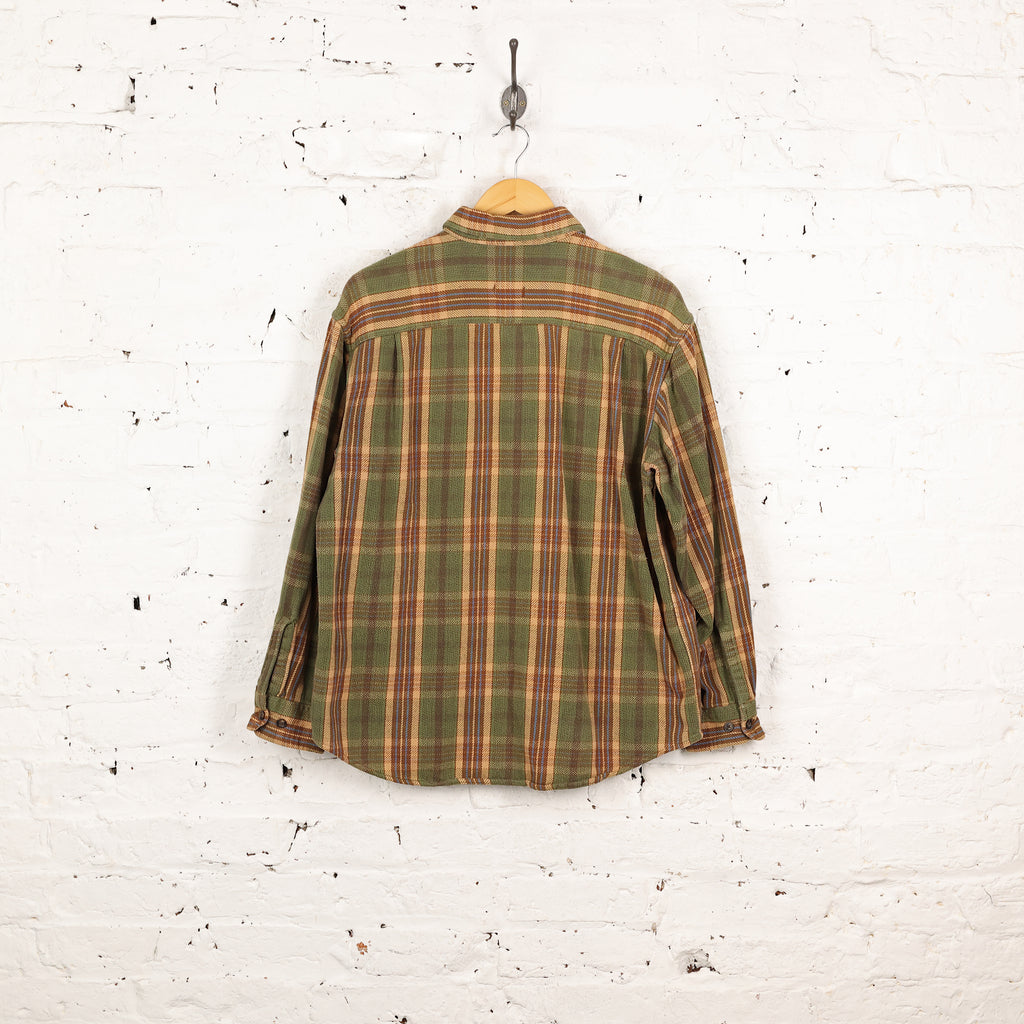 Plaid Check Flannel Shirt - Green - L