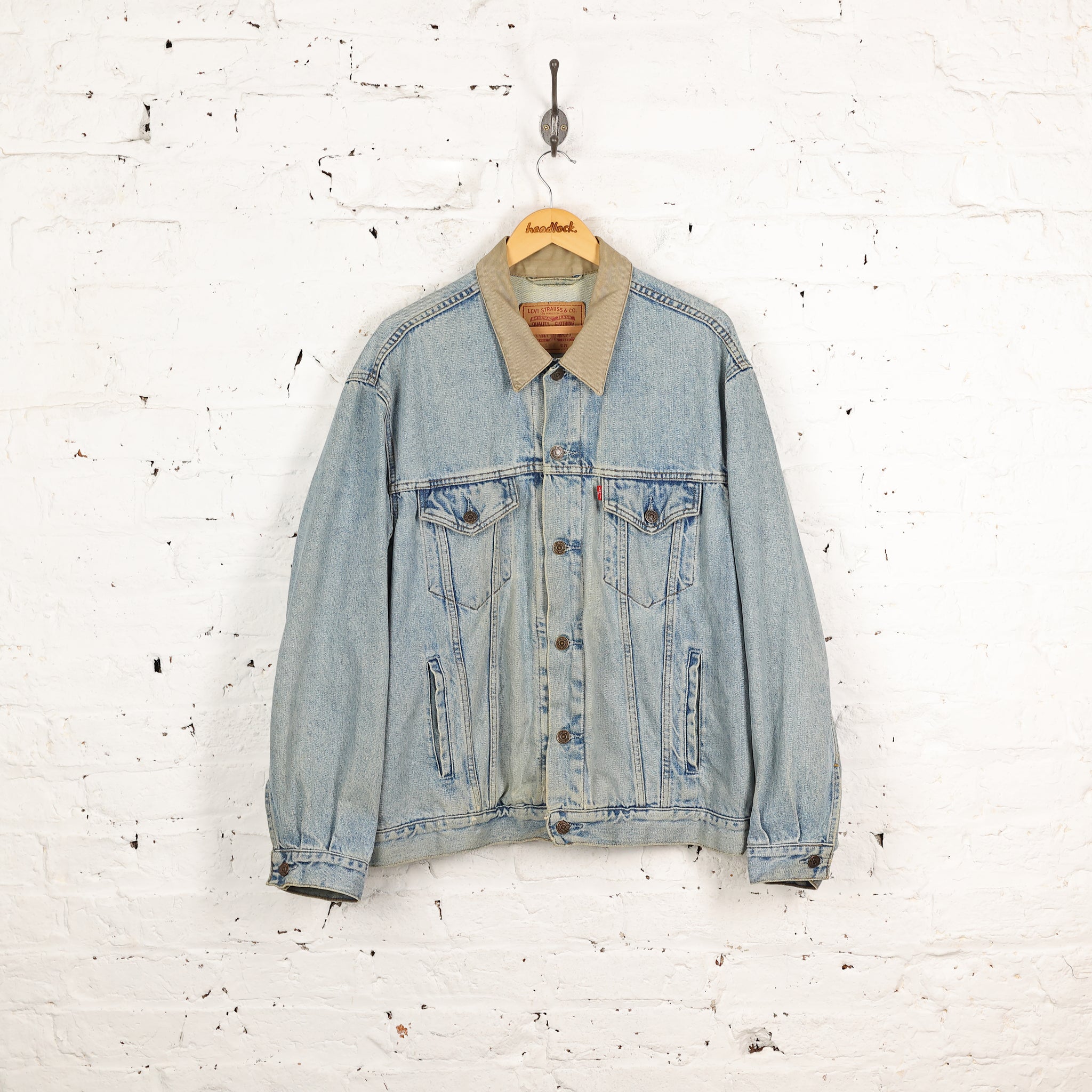 Levi s Cord Collar Denim Jacket Blue XL Headlock