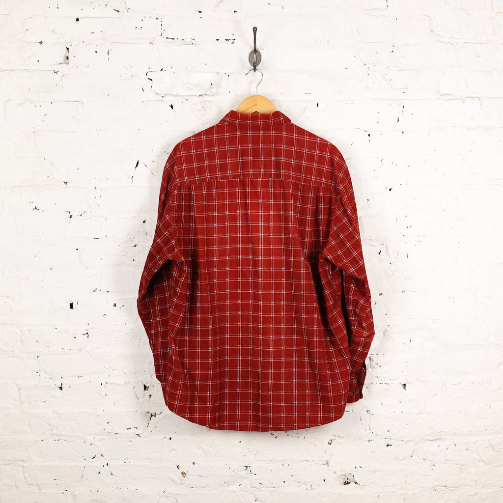 Corduroy Check Shirt - Red - XL