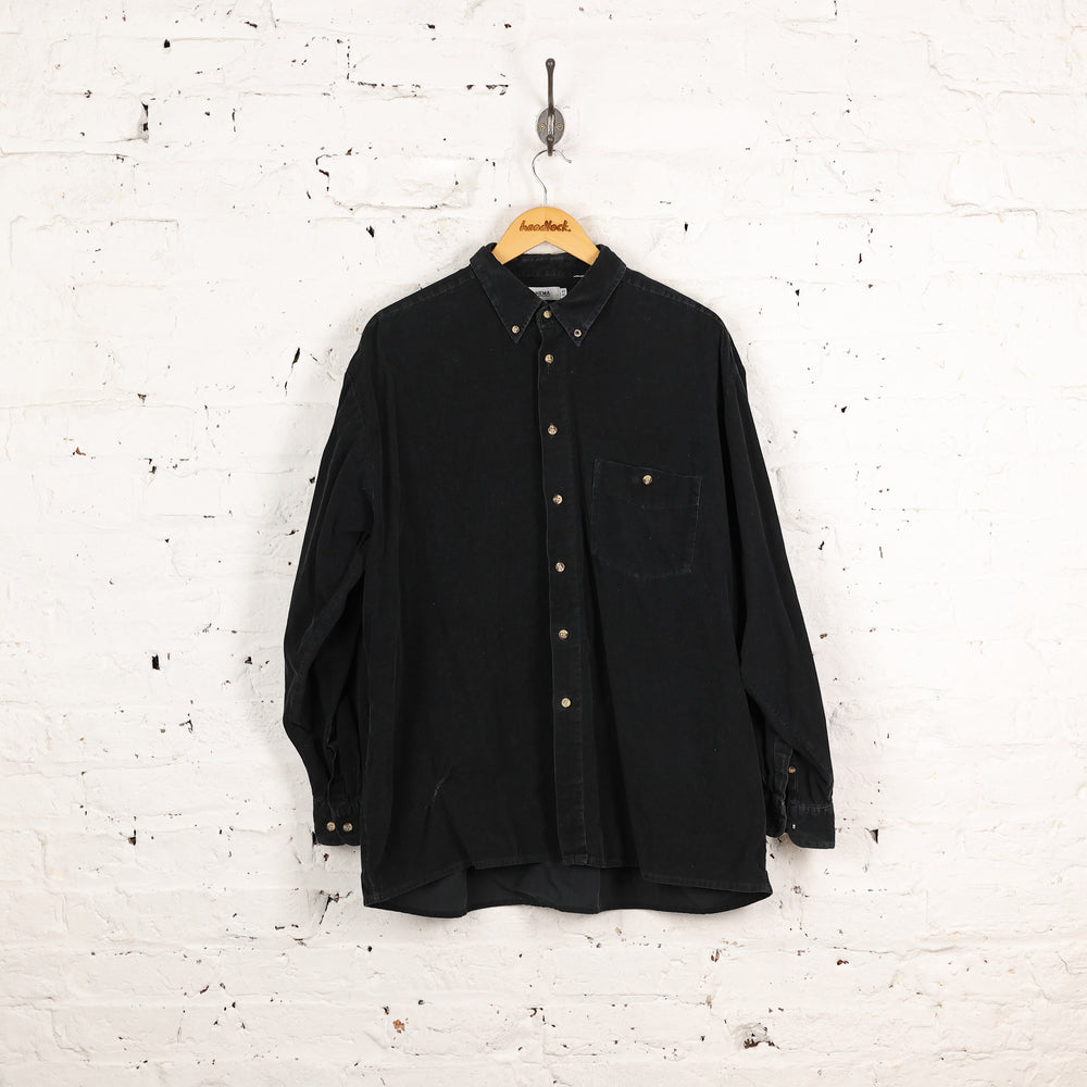 90s Corduroy Shirt - Black - L