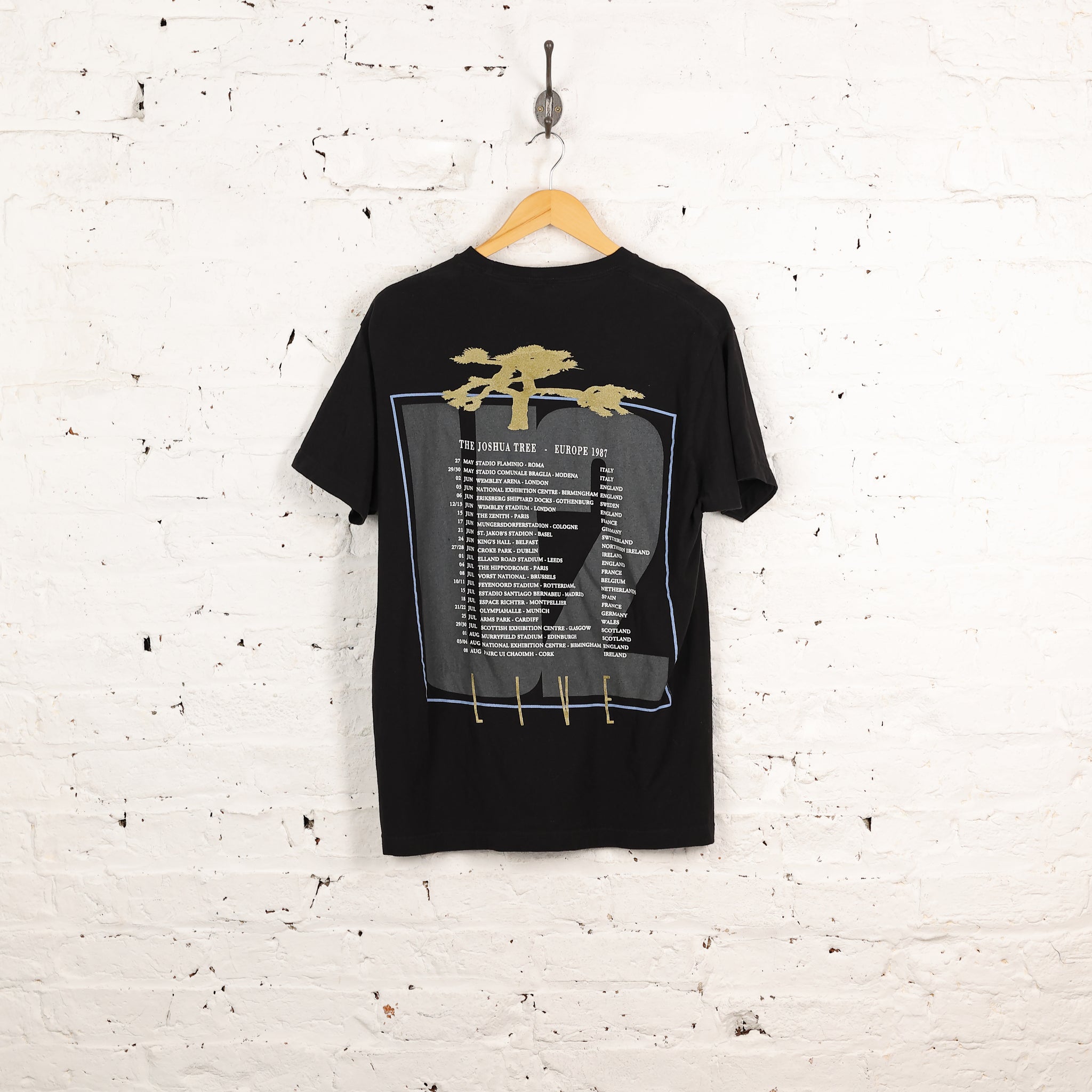 U2 The Joshua Tree Band 1987 Tour T Shirt - Black - L – Headlock