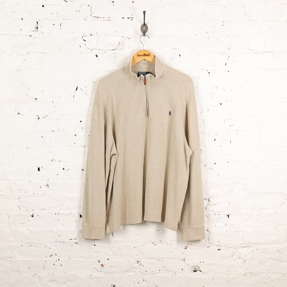 Ralph Lauren 1/4 Zip Sweatshirt - Beige - XL