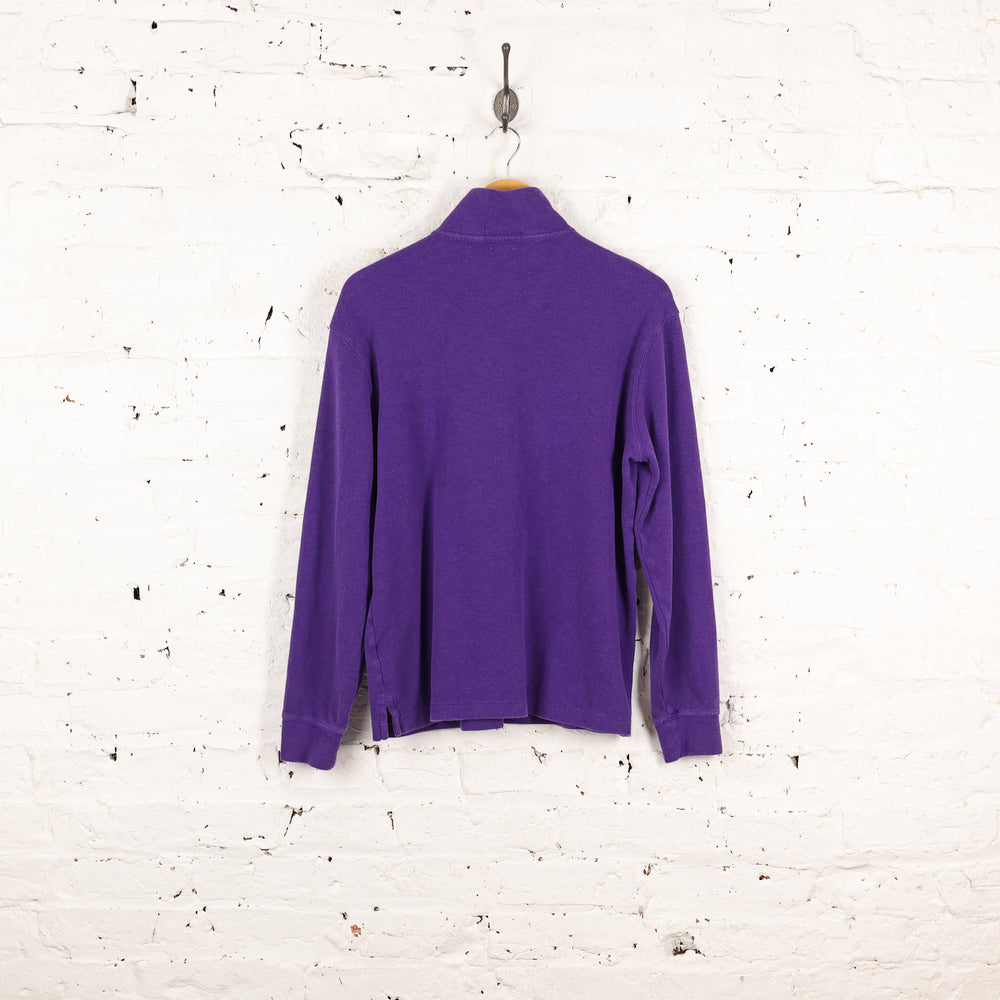 Ralph Lauren Estate Rib 1/4 Zip Sweatshirt - Purple - M