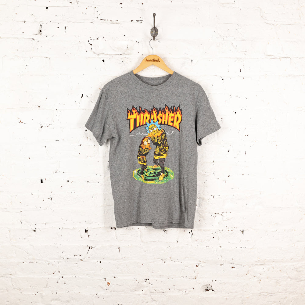 Rick and Morty Thrasher T Shirt - Grey - S