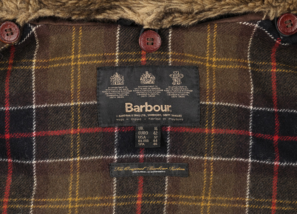 Women's Barbour Fur Trim Utility Wax Jacket - Brown - Women's L