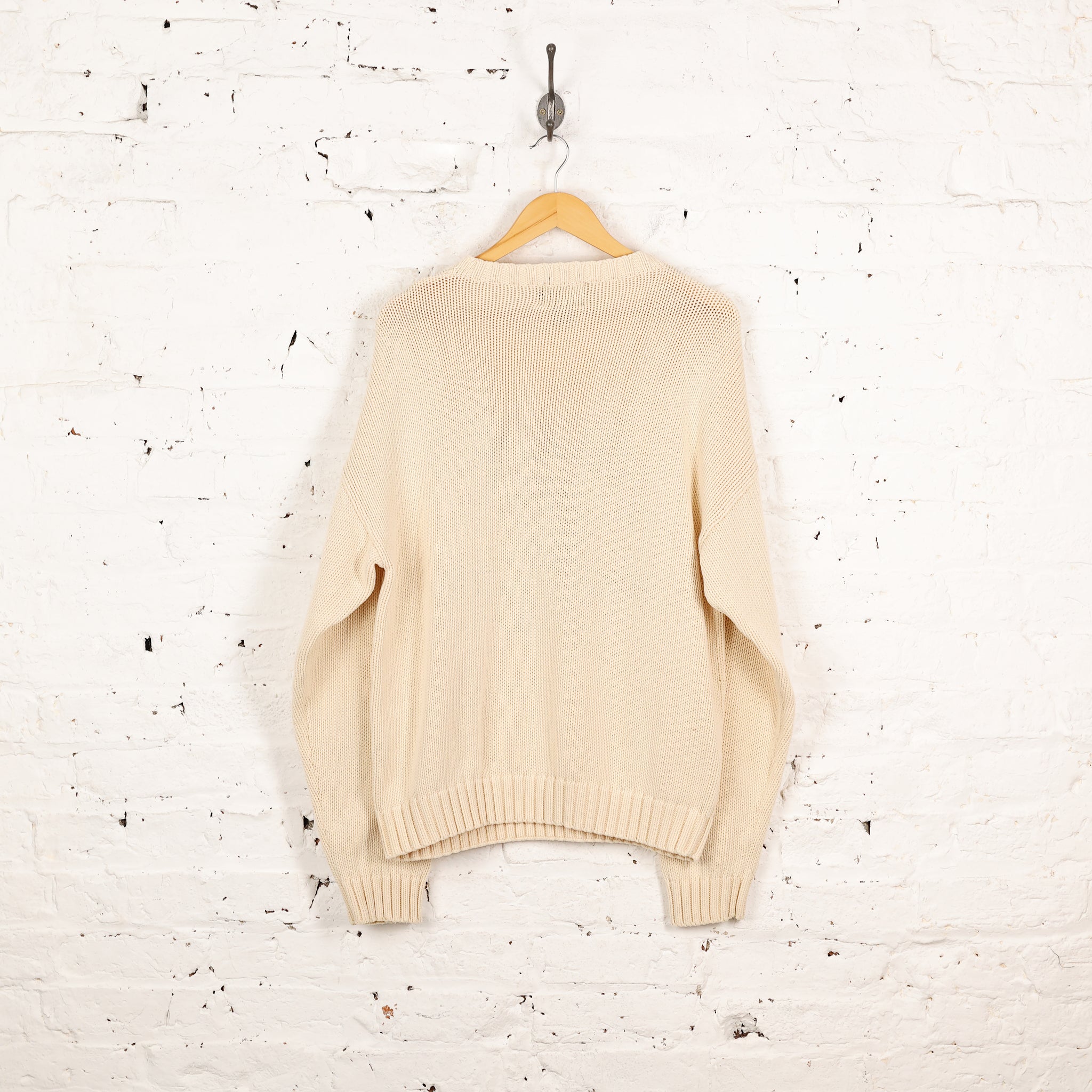 Ralph Lauren Chaps Cotton Knit Jumper - White - L – Headlock