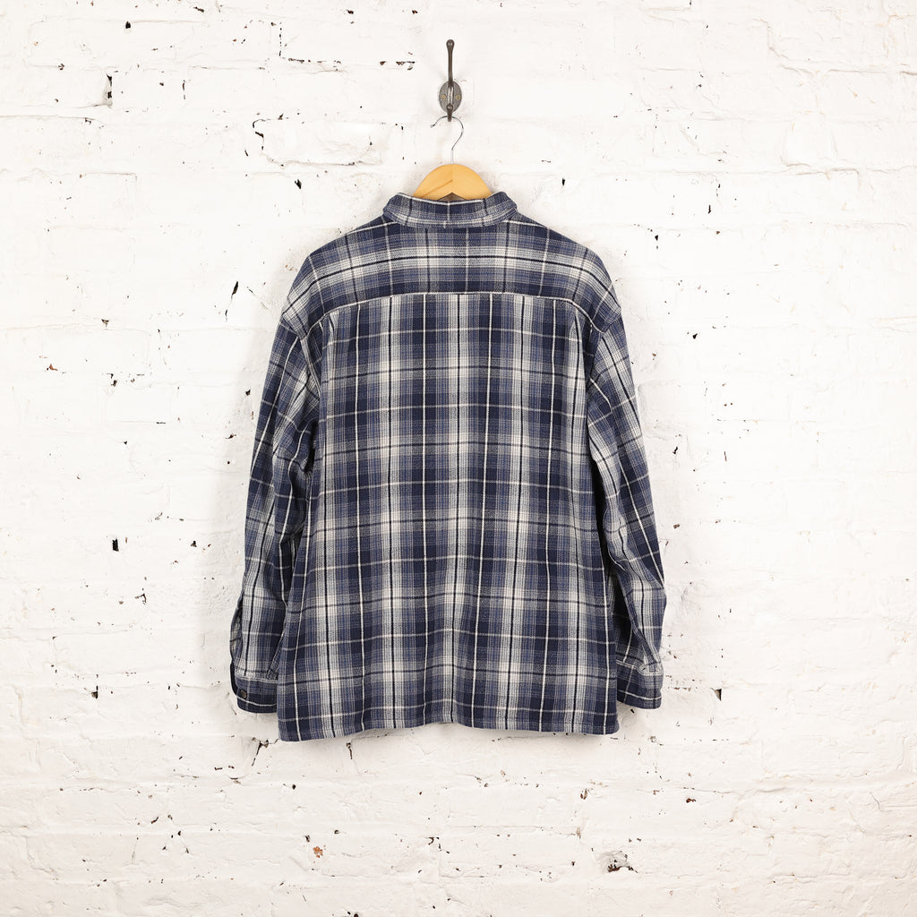 Plaid Check Flannel Shirt - Blue - XL