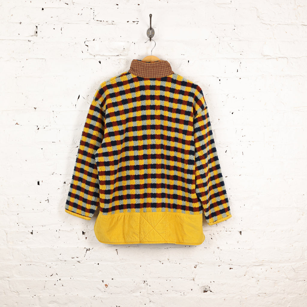 90s Squares Check Pattern Fleece - Yellow - XL