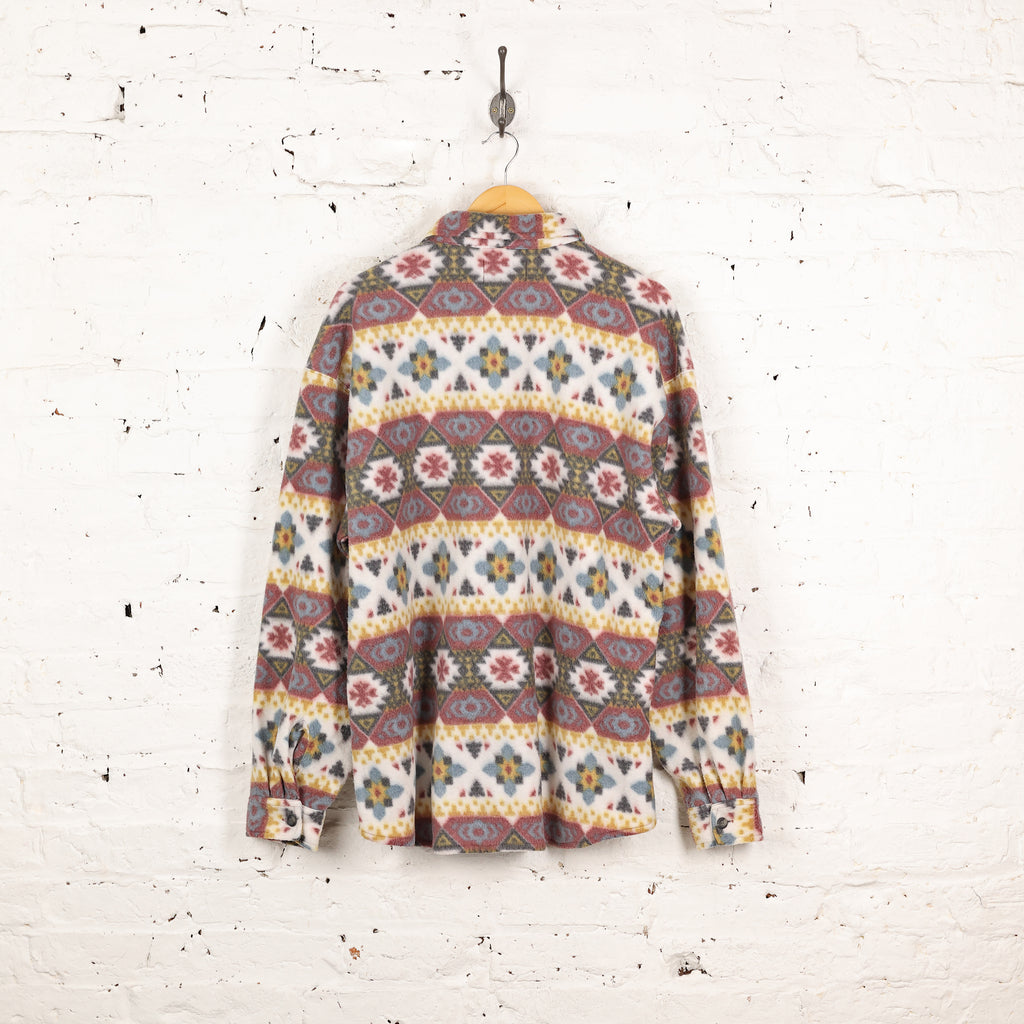 90s Aztec Fleece Shirt - Beige - XL