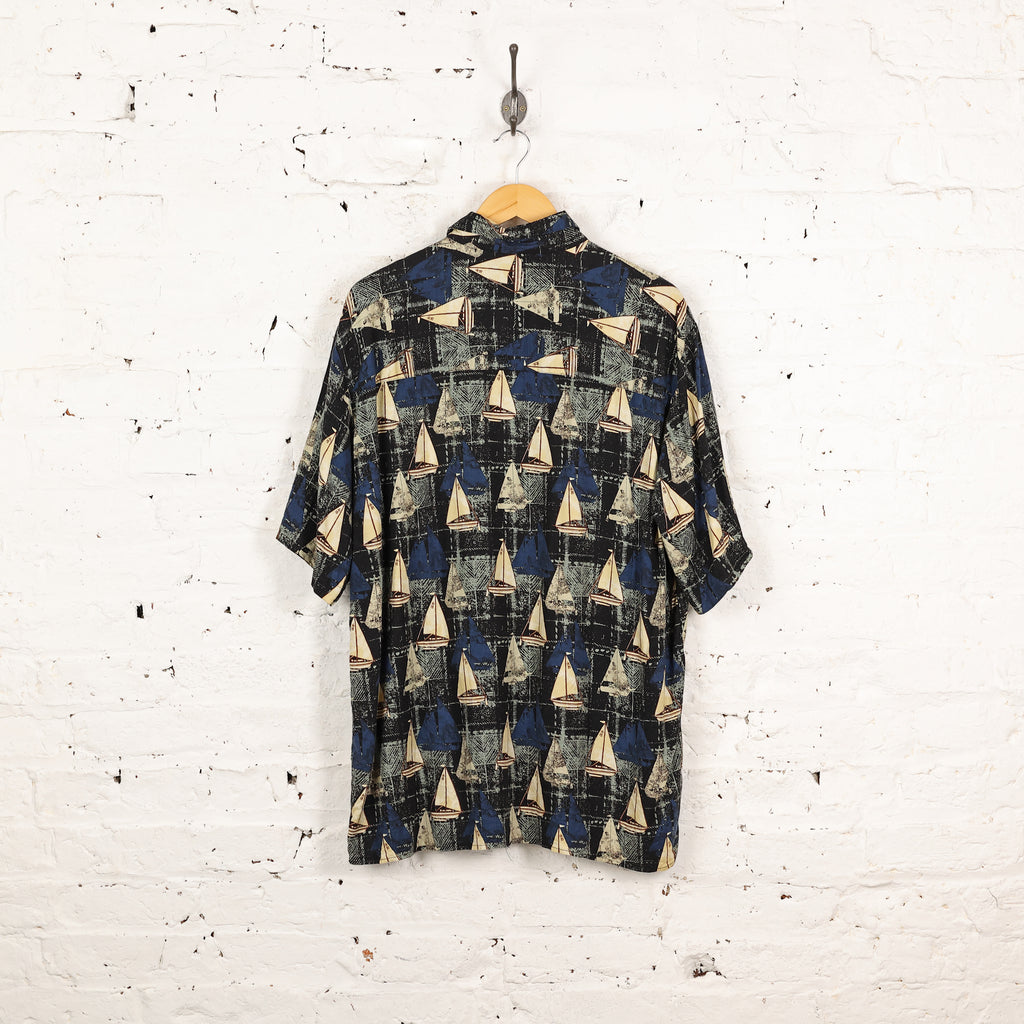 90's Pattern Shirt - Blue - L