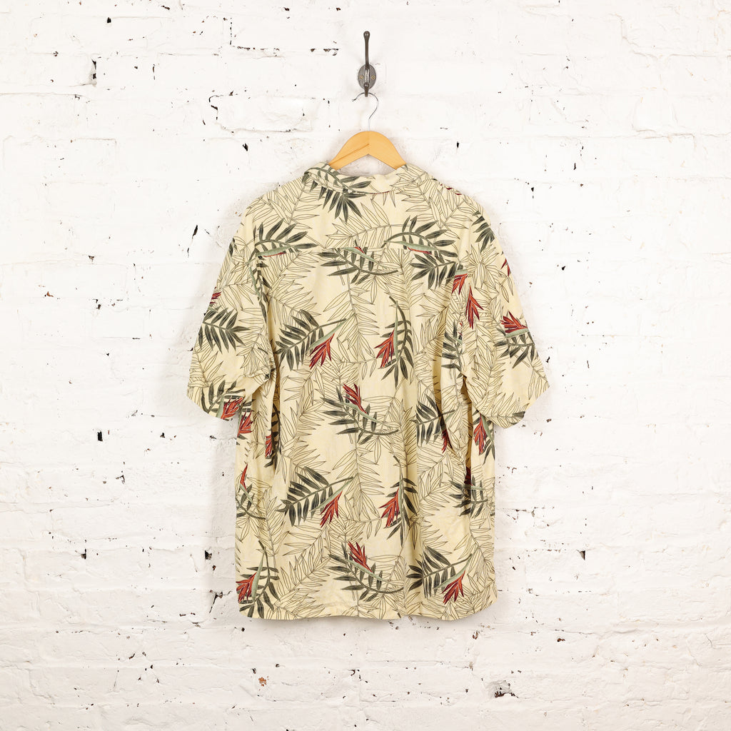 Leaves Hawaiian Pattern Shirt - Beige - XL