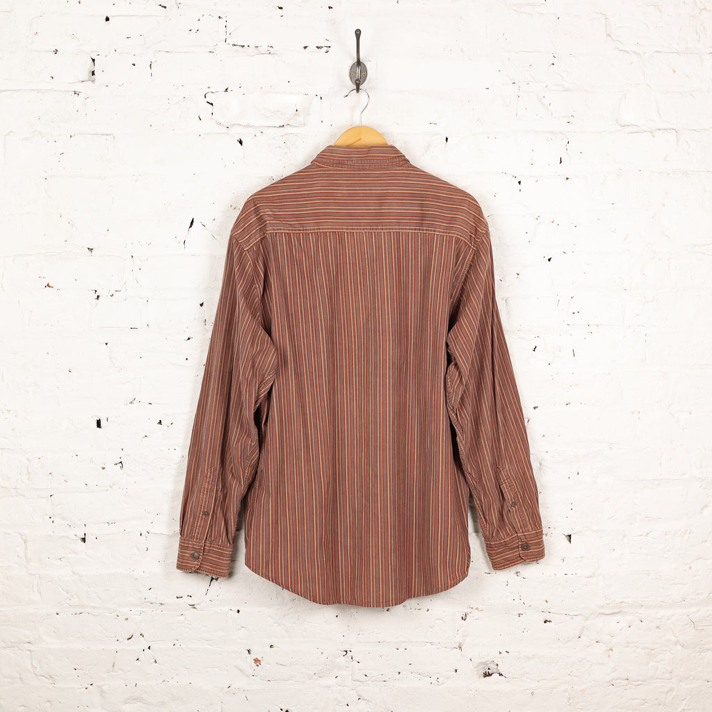 90s Striped Corduroy Shirt - Beige - XL