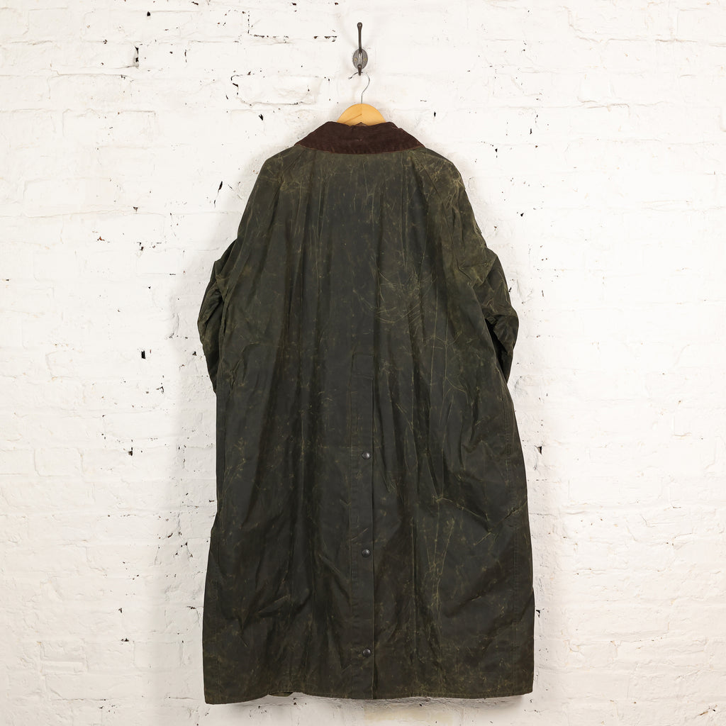 Barbour Burghley Long Wax Jacket - Green - XXL