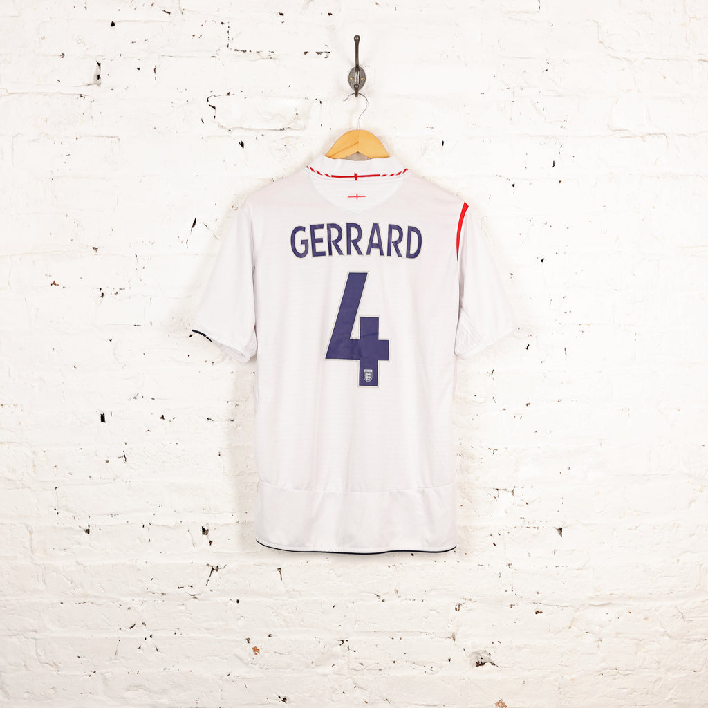 England 2006 Gerrard Home Football Shirt - White - M